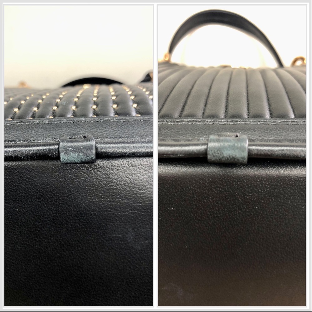 S⭕️LD‼️Coach Dreamer With Quilting And Rivets Gold/Black - Picture 11 of 12